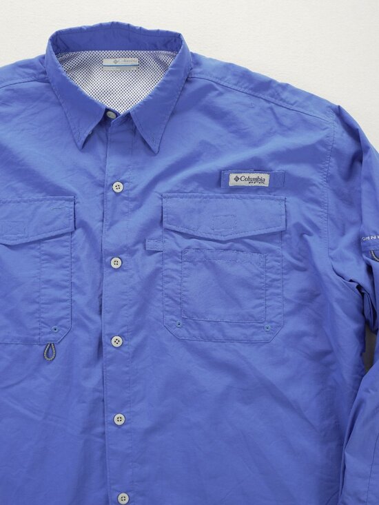 Columbia Sportswear Company Other - Columbia PFG Shirt Mens L Blue 100% Polyester Omni Shade Vented Fishing Ocean